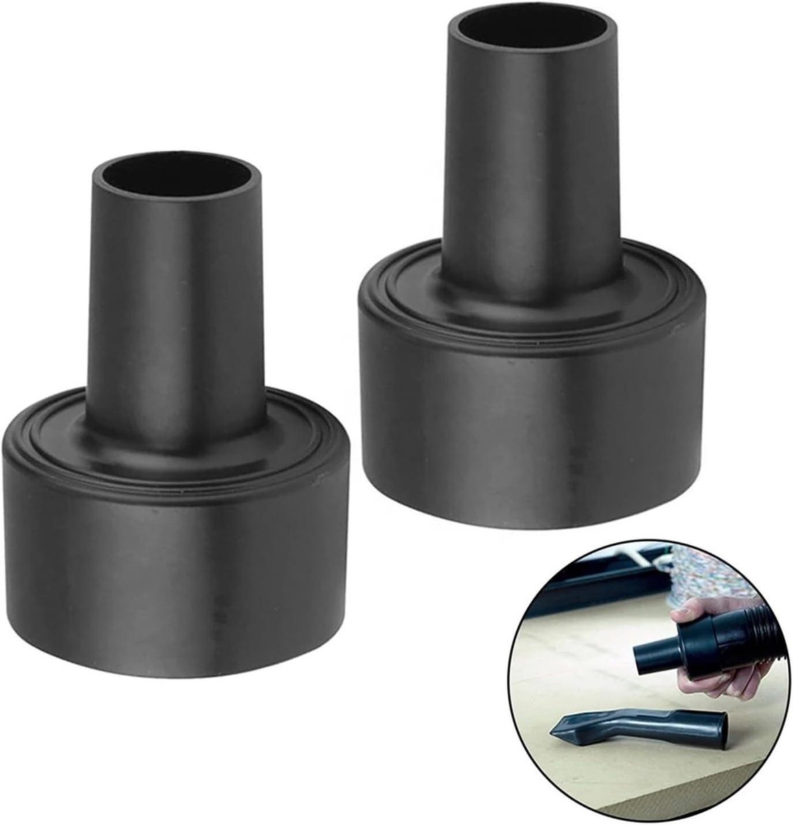 Stofzuigerslang Adapter - Slang Verloopstuk - Stofzuigen - Universele Compatibiliteit - 2.5 naar 1.25 Inch - Zwart