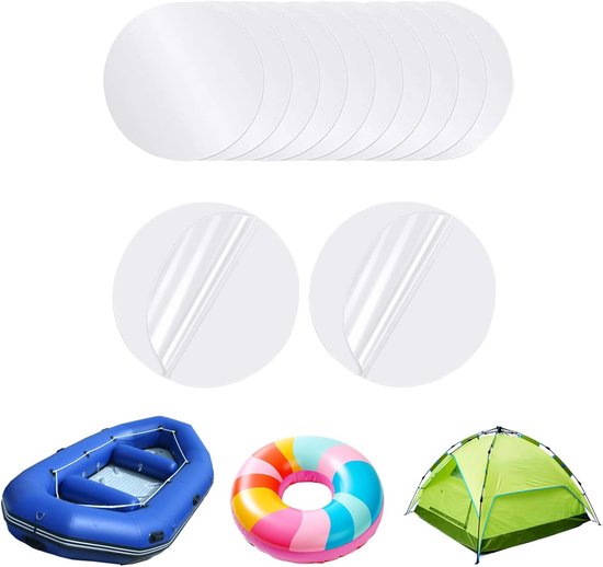 Reparatiekit Luchtbed - Patchkit Zwembad - Waterdicht Repareren - Zelfklevend TPU - 12 Stuks - Transparant van Merkloos — afbeelding 5
