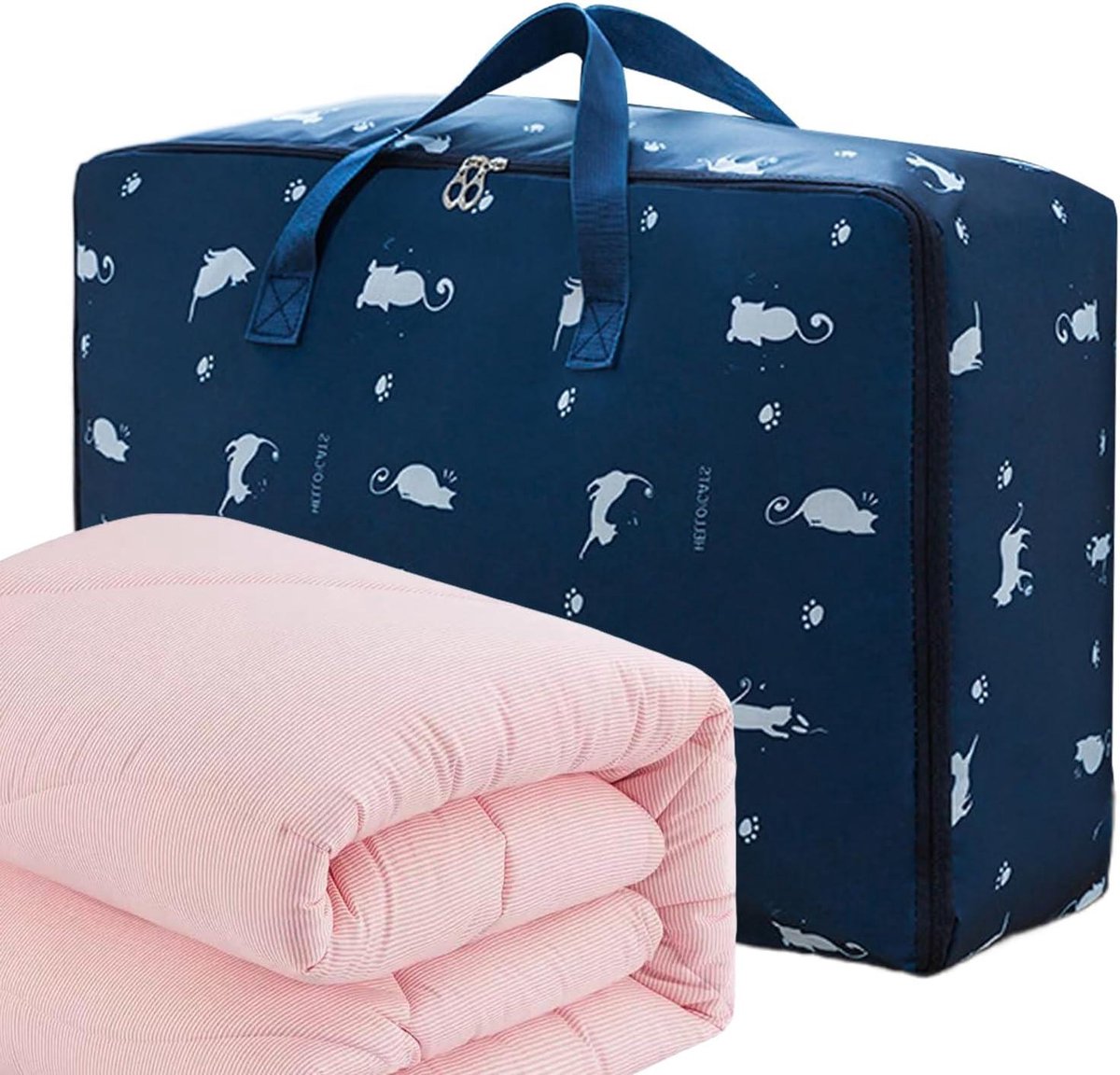 Dekens Opbergzak - Dekbed Opbergzak Sprei - Ruimte Besparen - Versterkte Structuur - 55x33x20cm - Marineblauw