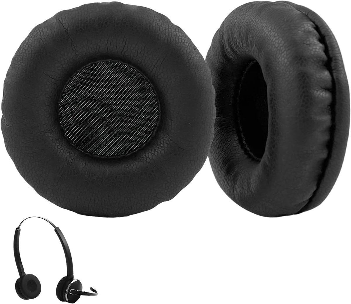 Leren oorkussens voor Jabra PRO 9470, 9465, 9460, 9450, 935, 930, 920 - Comfortabel, Duurzaam en Ideaal voor Dagelijks Luisteren (2 Stuks, Zwart)