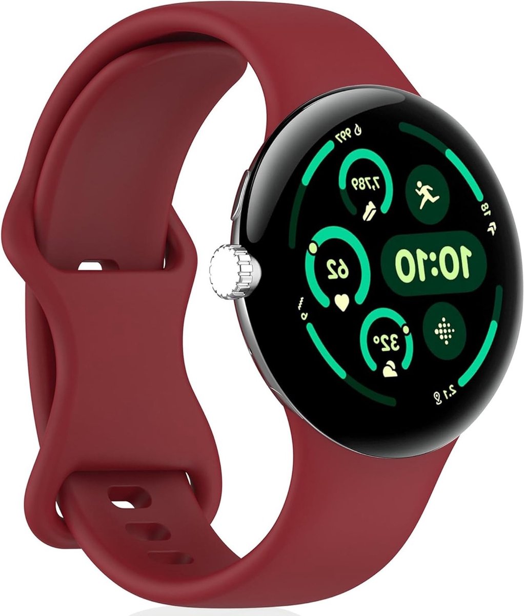 Sportieve Siliconen Horlogeband voor Google Pixel Watch 4/3/2/1 - Rood, 41mm, Duurzaam en Comfortabel