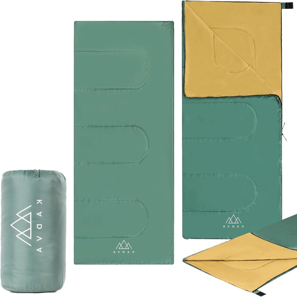 Kampeer slaapzak - Zomerslaapzak Dekenslaapzak - Kamperen en Festivals - Ripstop polyester vulling - 220 x 75 cm - Groen