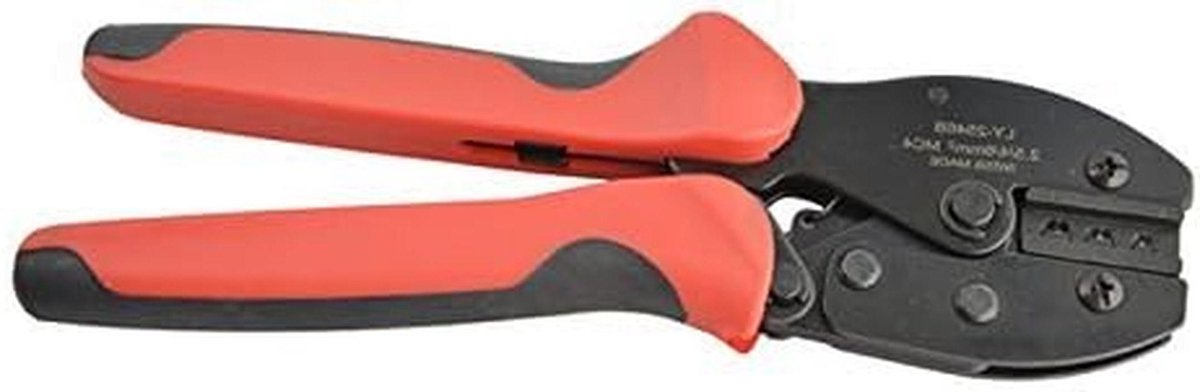 Krimptang Zonnepaneel - Kabeltang Soldeerloos - Verbinden Zonnepanelen - Nauwkeurig Ratelmechanisme - 220 mm - Rood