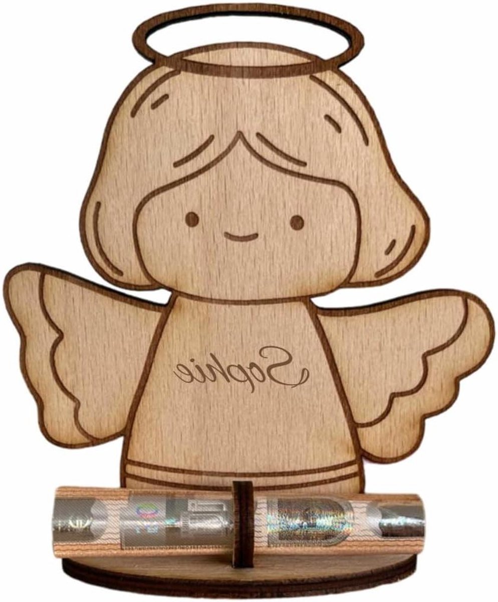 Houten Geldcadeau - Geldverpakking Kerst - Bijzonder Geld Geven - DIY Set - 10 x 12 cm - Houtkleur