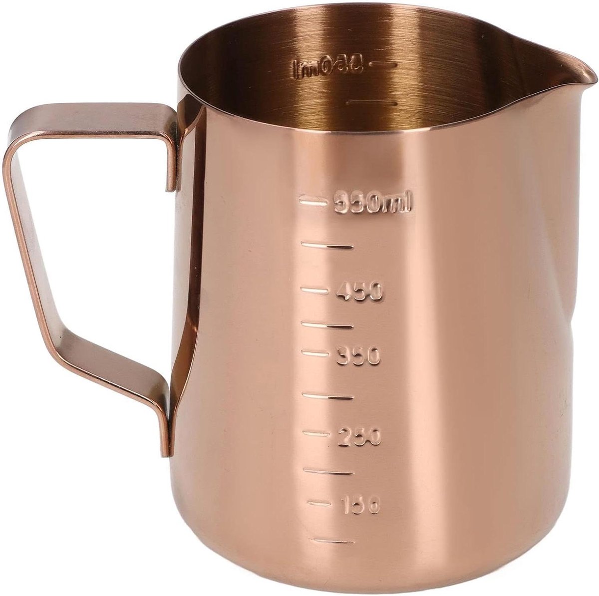 Melkopschuimkan - Koffiekan Opschuimer - Latte Art Maken - Met Meetschaal - 550 ml - Roségoud