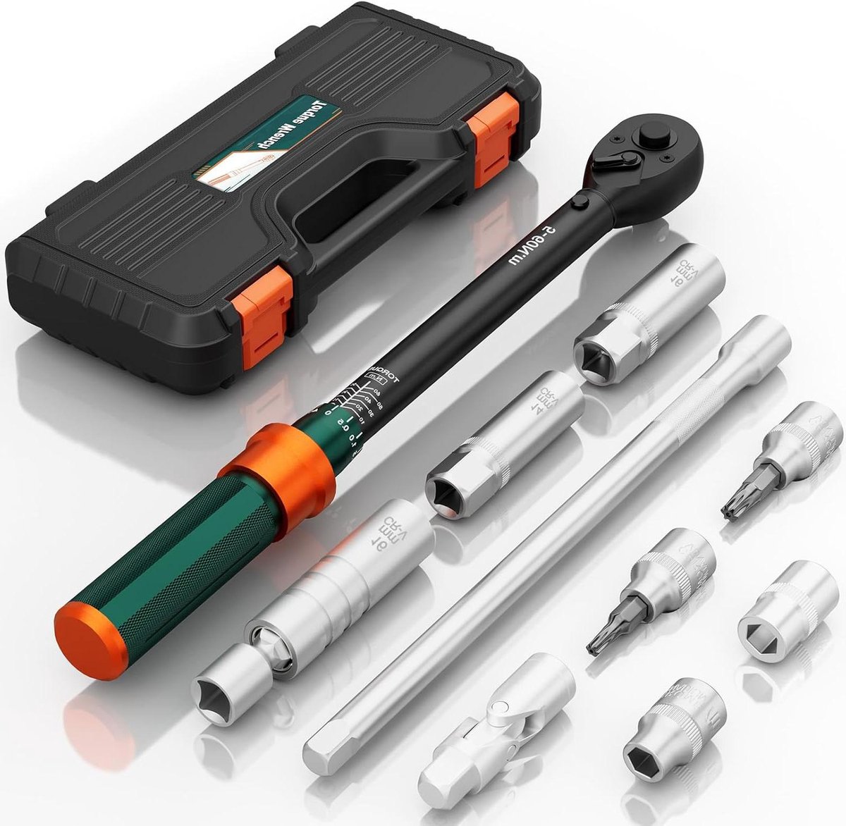 Momentsleutel Set - Draaikoopmansleutel - Motoronderhoud - Nauwkeurigheid ±3% - 5-60 Nm - Zwart