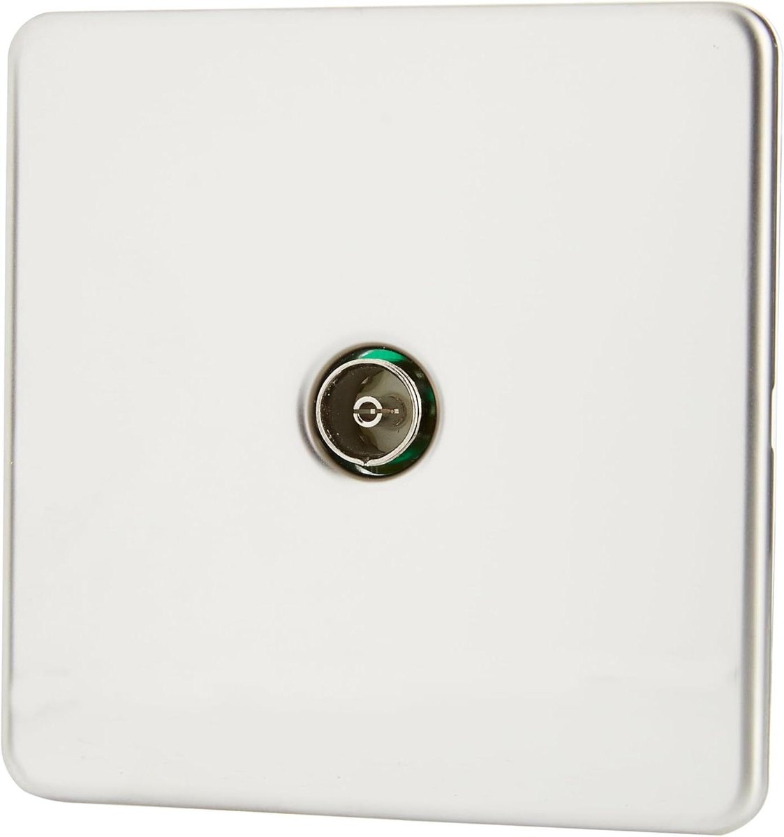 TV Outlet - Antenne Aansluiting - Televisie Aansluiten - Schroefloos Ontwerp - 87.5 x 87.5 mm - Gepolijst Chroom