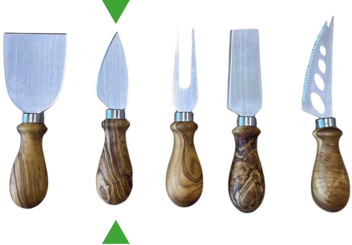 Rizes Wood - Pure Olive Wood - Kaasmesje met olijfhouten handvat - Olijfhout - Punt - Kaas - Cadeautip - Duurzaam!