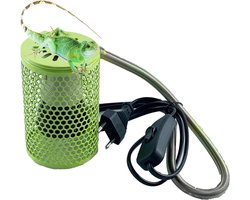Warmtelamp Reptielen - Keramische Heater - Terrarium Klimaat - Metaal Beschermd - 100 Watt - Groen