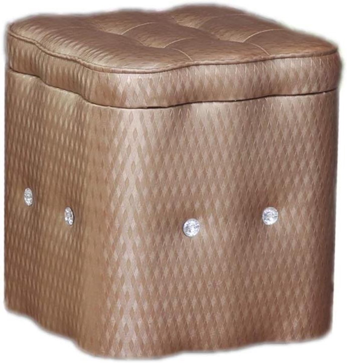 Opbergkruk - Voetenbank poef - Extra zitplaats - Ruime opbergruimte - 40x40x40cm - Bruin