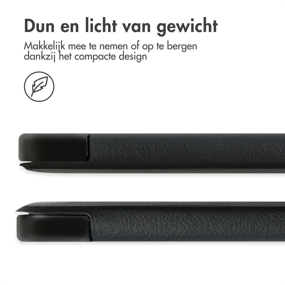 Tablet Hoes iPad 11 inch 2025 / iPad 10e Gen 10.9" - Kunstleer Zwart, Trifold Standaard, Auto-Wake, Microfiber - Afbeelding 5