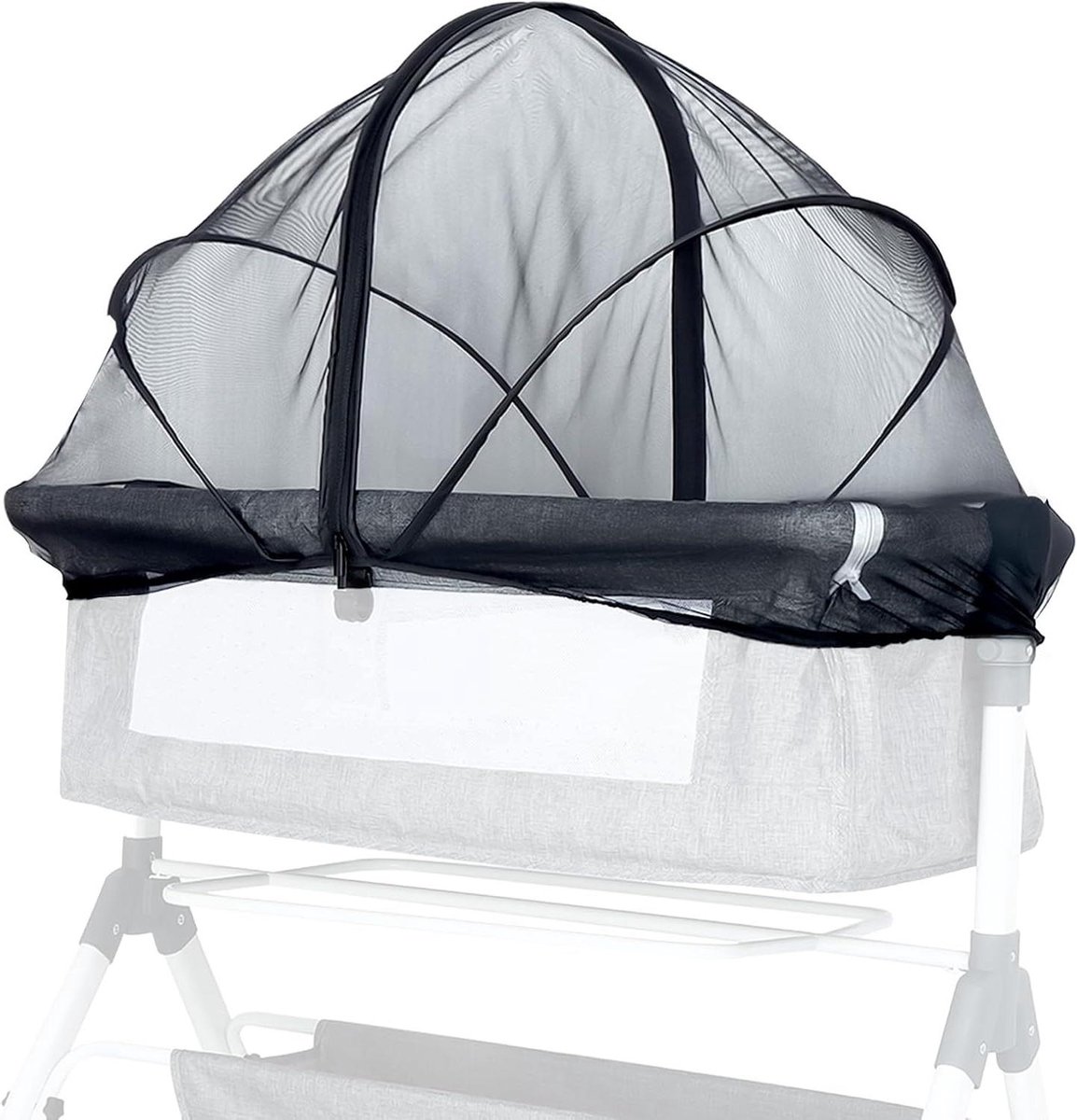 Baby Klamboe - Insectennet Wieg - Veilige Slaap - Opvouwbaar Ontwerp - 55 x 100 cm - Zwart