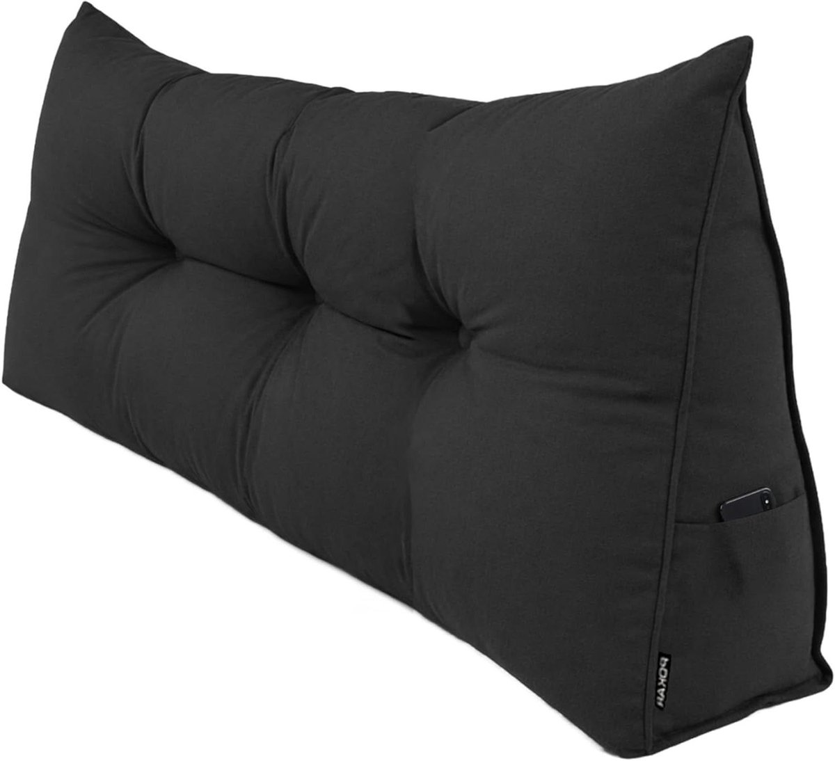 Rugkussen - Leeskussen - Ontspannen Zitten - Met Zijzakken - 120x50x20 cm - Zwart