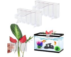 Aquarium Plant Houder - Waterplant Pot - Aquarium Decoratie - Gunstig voor Circulatie - 2 Stuks - Doorzichtig