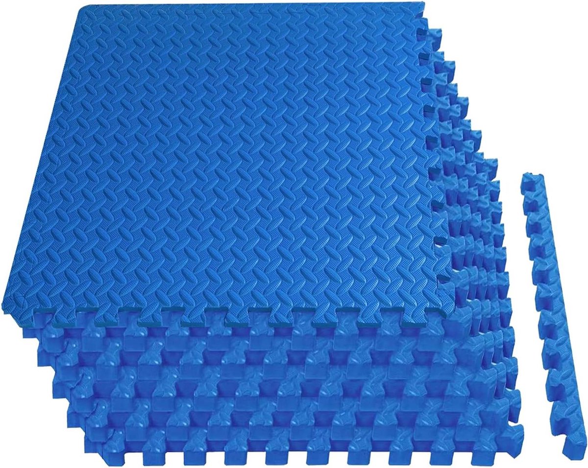 Schuimmatten Set - Puzzel Tegels - Thuis Gym - Anti-slip Oppervlak - 24 Vierkante Voet - Blauw