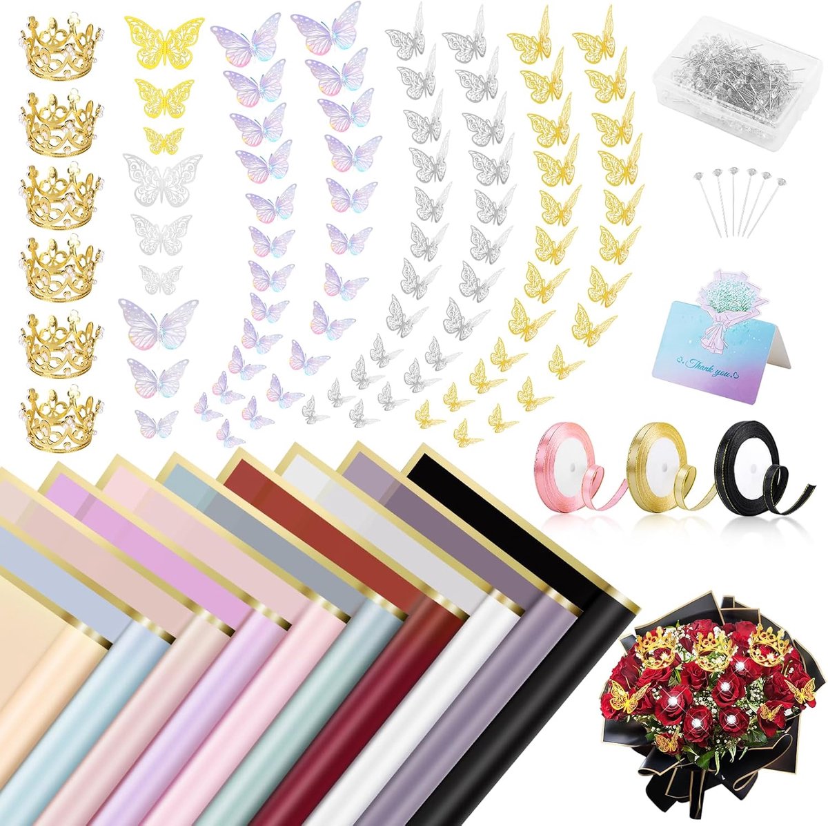Bloemen Cadeaupapier - Boeket Verpakking - Bloemen Presenteren - Waterdichte Vellen - 58x58 cm - Diverse Kleuren