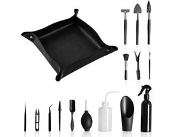 Complete Bonsai Starter Kit - 16-delige set met waterdichte repotmat, opbergzak en mini tuingereedschap, inclusief bonsaischaar - Ideaal voor repotting, vetplanten en plantenverzorging