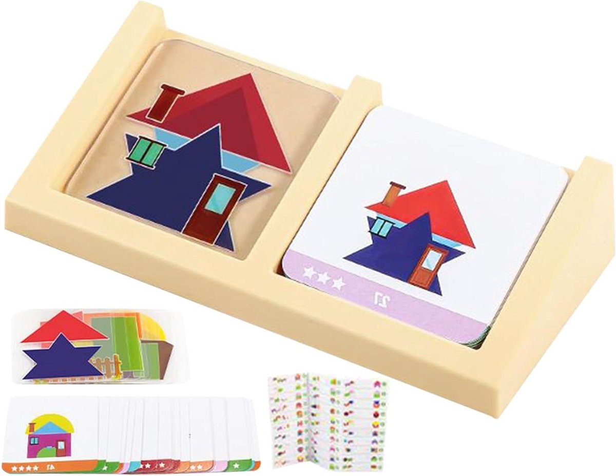 Patroonblokken PVC - Puzzelblokken Geometrisch - Kind Ontwikkeling - Vormherkenning en Ruimtelijk Inzicht - 14 cm - Meerdere Kleuren