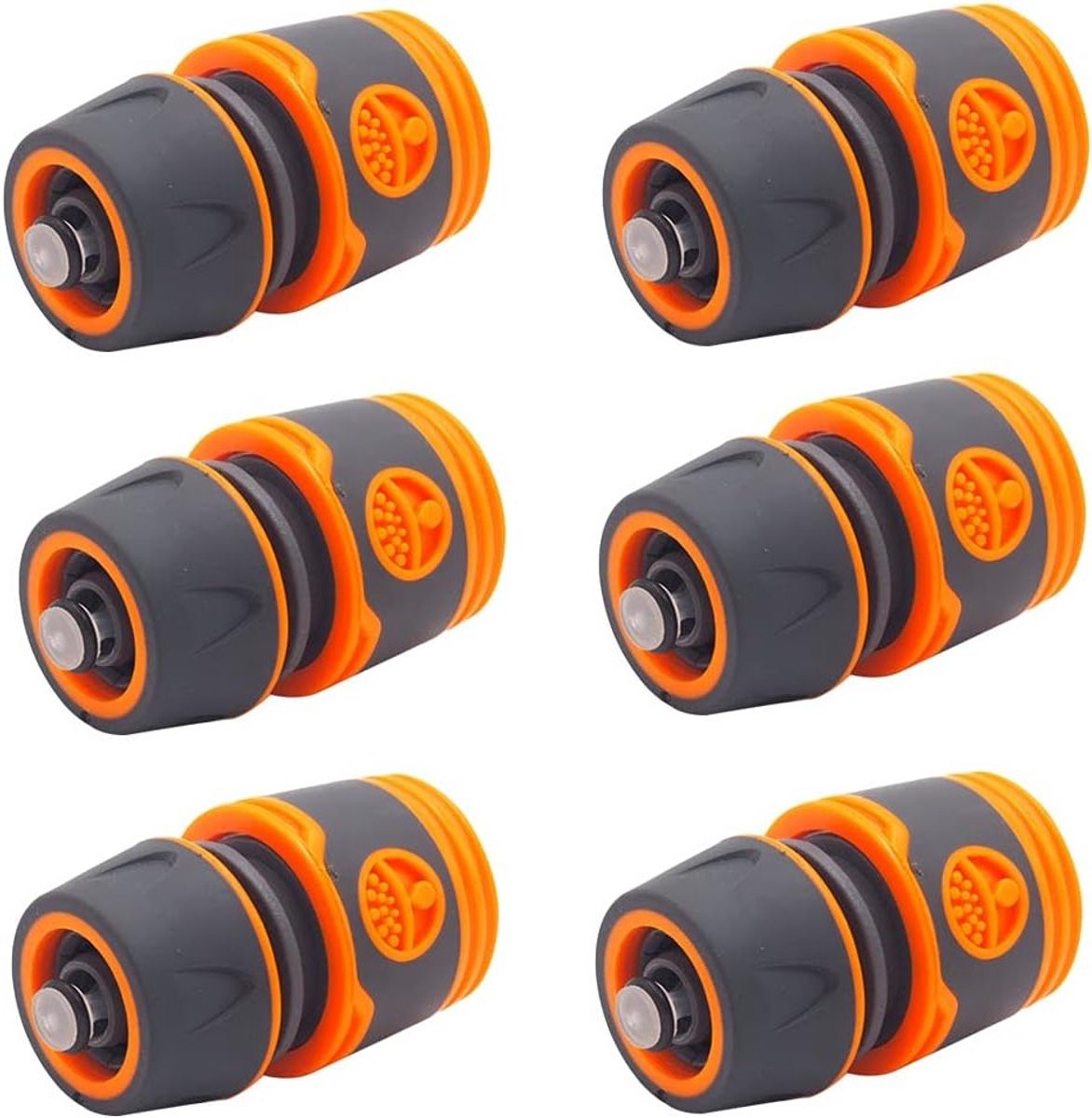 6 Stuks Tuinslang Waterstop Connectoren, Snelle Waterverbinding, Plastic Slangverbinder met Waterstopfunctie voor Tuinslang en Spuitpistool