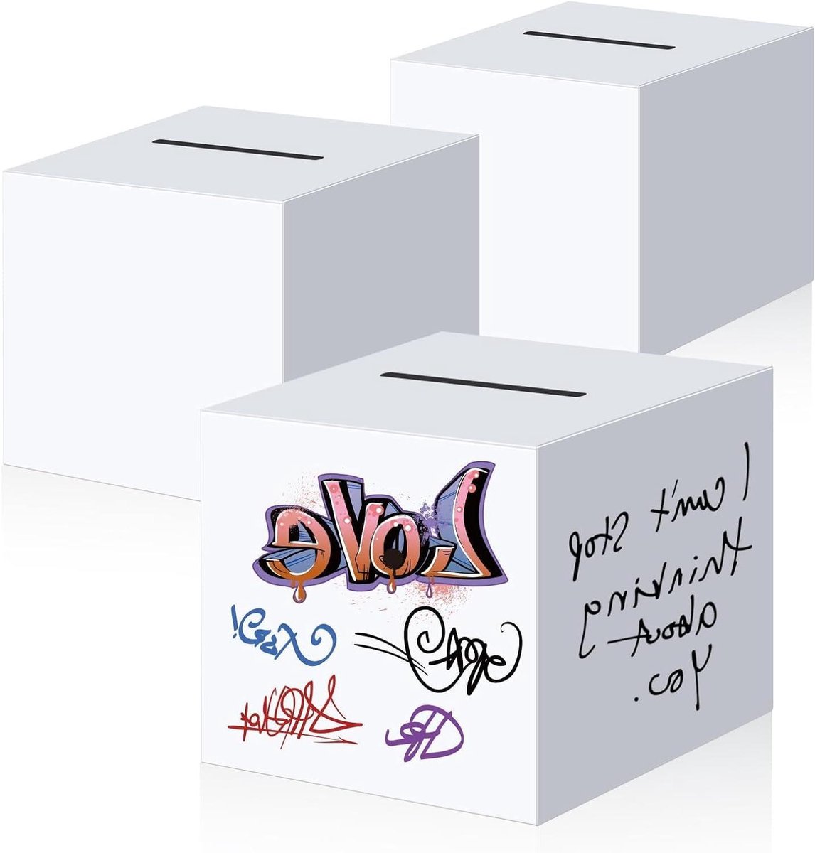 Kartonnen Dozen - Donatieboxen Loterijdozen - Evenementen Organiseren - Stevig Premium Karton - 3 stuks 25 cm - Wit