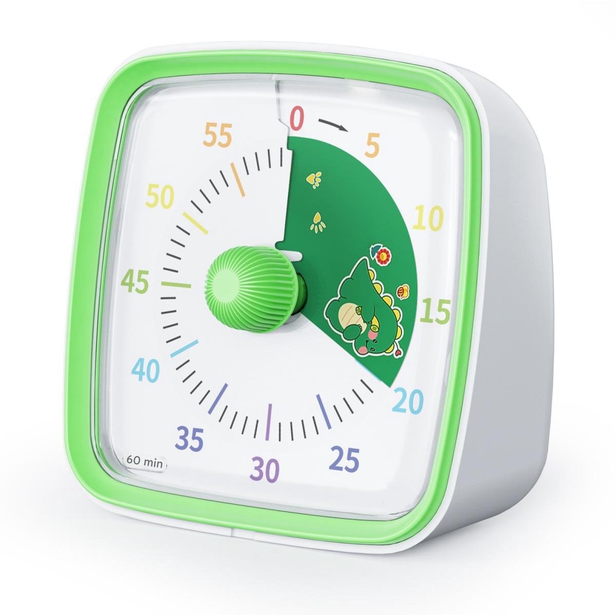 EXCITAT Visuele Timer - Afteltimer - 60 Minuten Tijdsmanagement Tool - Geruisloos Mechanisme met Kleurenschijf - 3 Alarmmodi - Geschikt voor Kinderen, Volwassenen en ADHD - groen