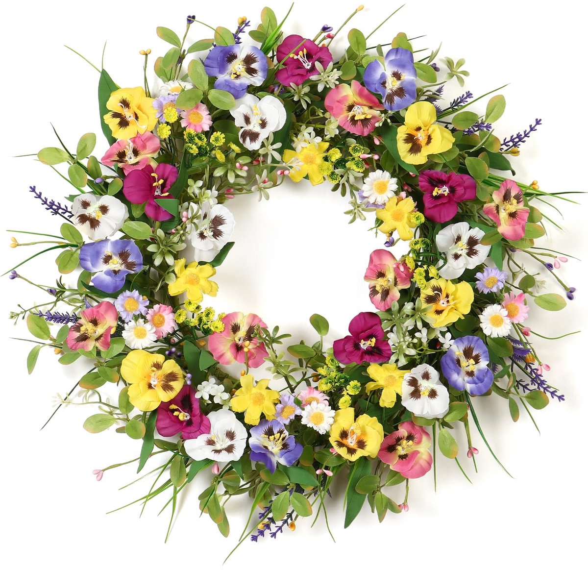 carmdering - Kunstbloemen Krans - Decoratieve Bloemenring - Seizoensdecoratie - Uitklapbaar Ontwerp - Weerbestendig Materiaal - Staal En Kunstzijde - Natuurgetrouwe Uitstraling - Veelzijdige Toepassing - 1 Stuk