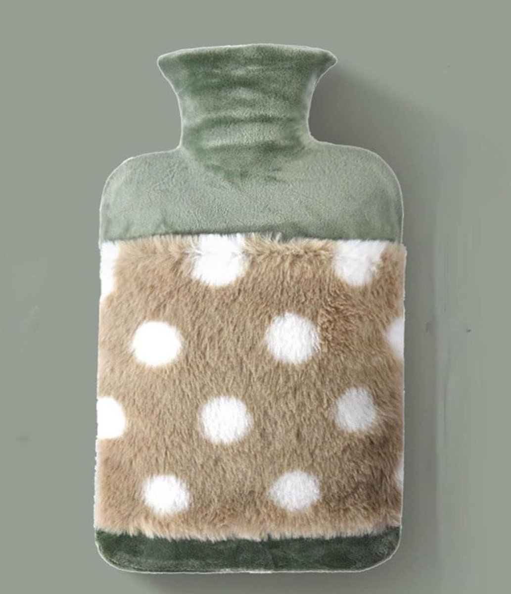 Warmwaterkruik - Warmhoudzak - Bed Opwarmen - Zachte Pluche Hoes - 2 Liter - Grijs