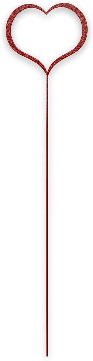 Kleine Hartsteker - Tuinsteker Decoratie - Tuin Aankleden - Gepoedercoat Staal - 340 x 80 mm - Rood