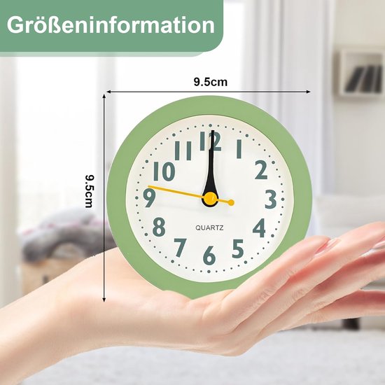 Digitale Kinderwekker - Nachtlampje Wekker - Kinderkamer Decoratie - Zonder Tikken - 96 Millimeter - Donkergroen — afbeelding 3