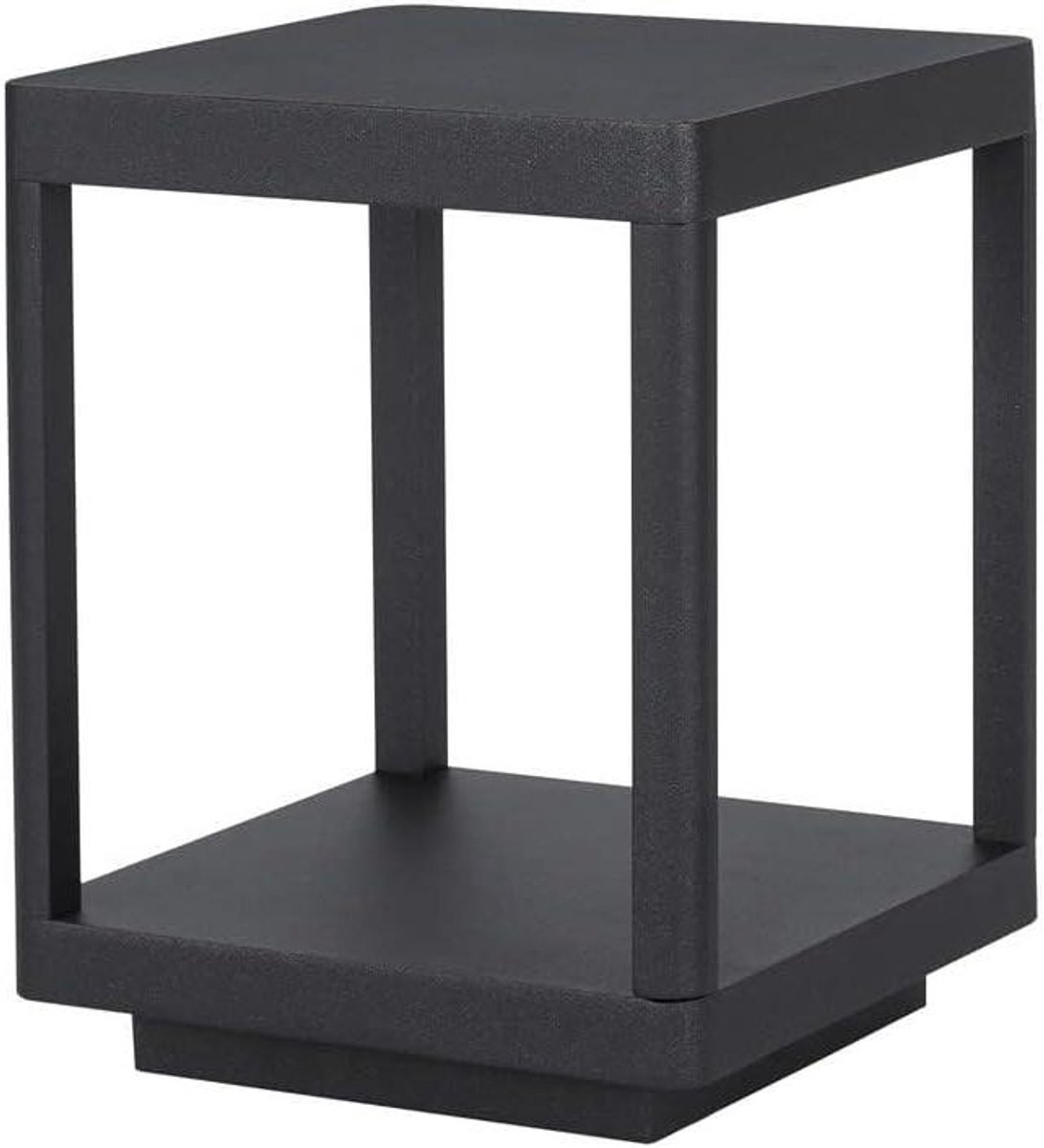 Sokkellamp Buiten - Tuinlamp LED - Pad Verlichten - Aluminium Frame - 18x18x23 cm - Antraciet