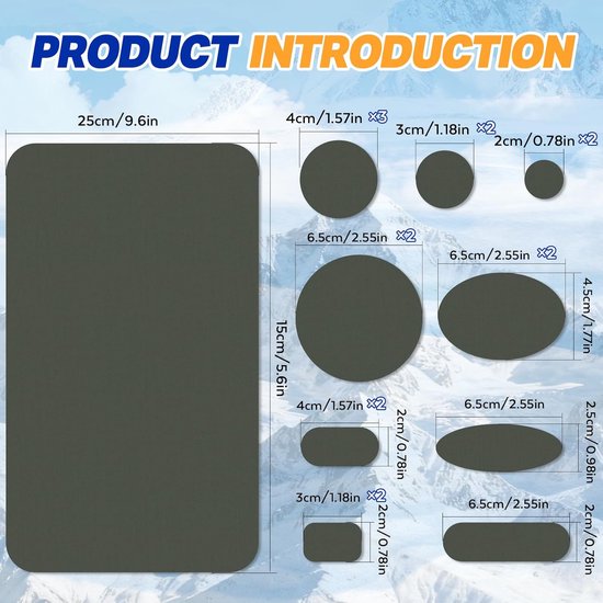 Reparatieset Stof - Nylon Patches - Kleding Herstellen - Zelfklevend Waterdicht - 35 Stuks - Legergroen van Merkloos — afbeelding 4