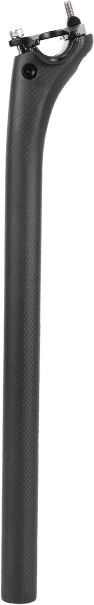 Fietszadelpen Koolstofvezel - Zadelbuis MTB Racefiets - Comfortabel Fietsen - Lichtgewicht Schokabsorberend - 27.2 mm x 400 mm - Mat Zwart