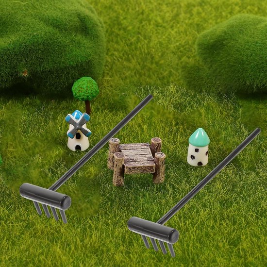 Mini Zen Harken Set - Decoratieve Micro Harkjes - Ontspanning en Landschapsontwerp - Set van 6 stuks van MINI — afbeelding 3