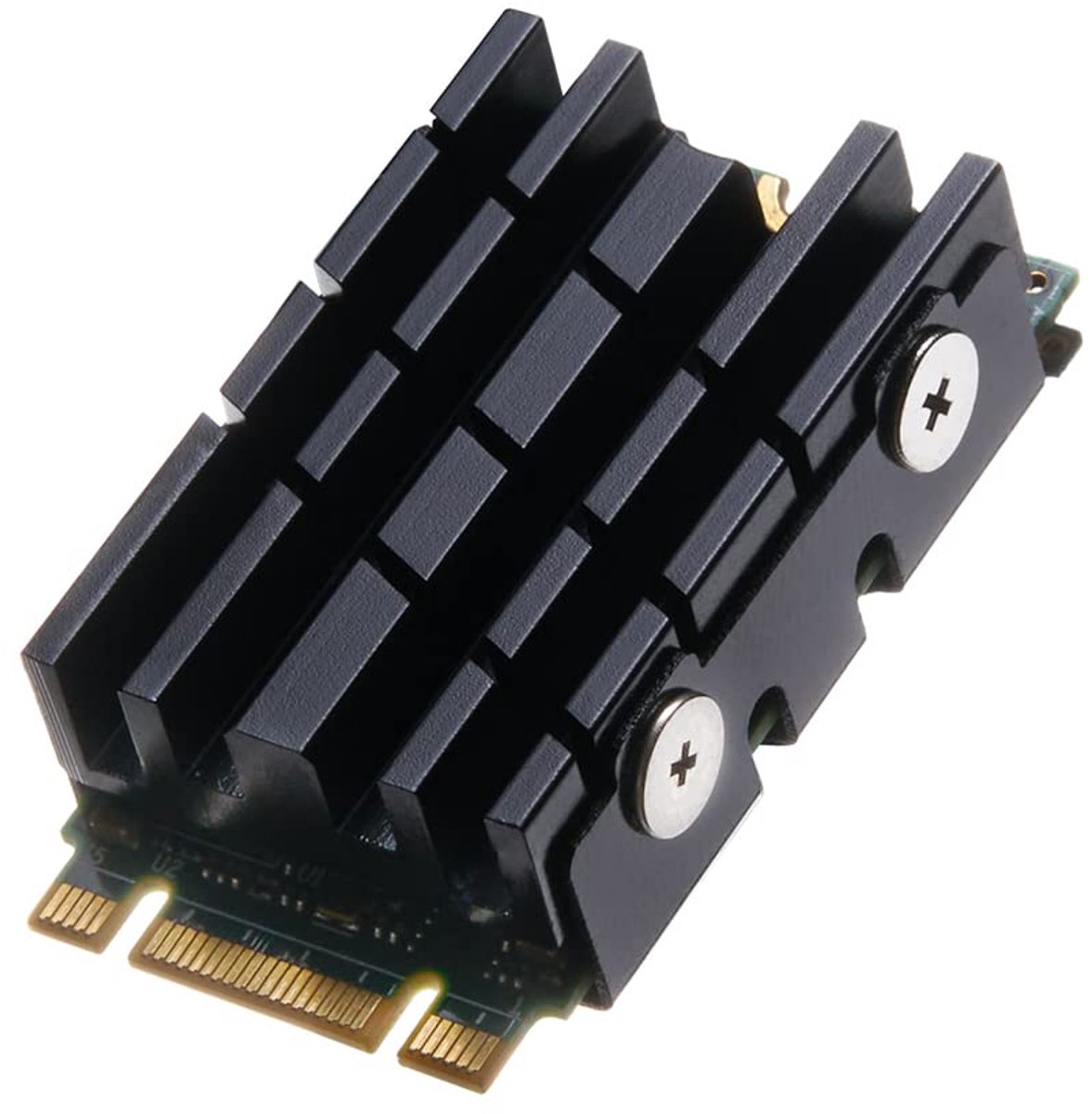 SSD Koelblok - Aluminium Heatsink - Oververhitting Voorkomen - 10-20°C Koeling - 2242 Formaat - Zwart