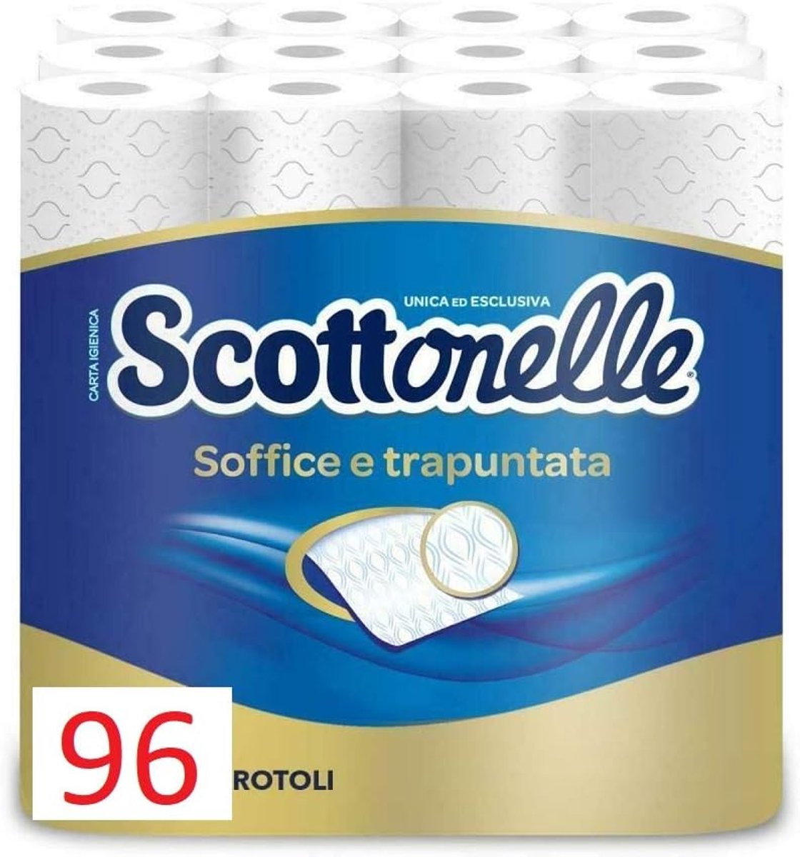 Toiletpapier Rollen - Zacht papier - Dagelijks gebruik - Gewatteerde textuur - 96 stuks - Wit