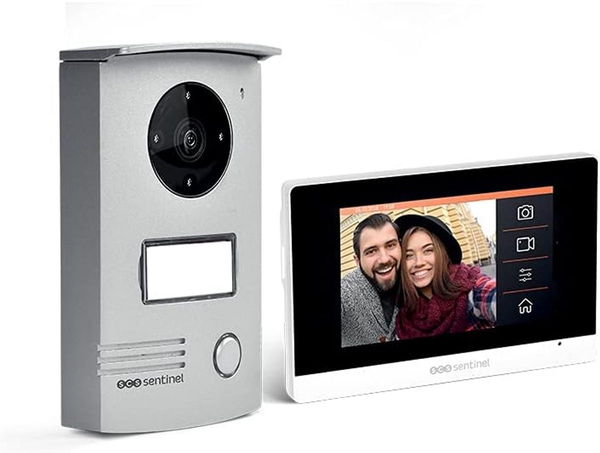 Video Intercom - Deurcamera Set - Veiligheid Thuis - 4.3 Inch Touchscreen - 2-Draads Installatie - Wit