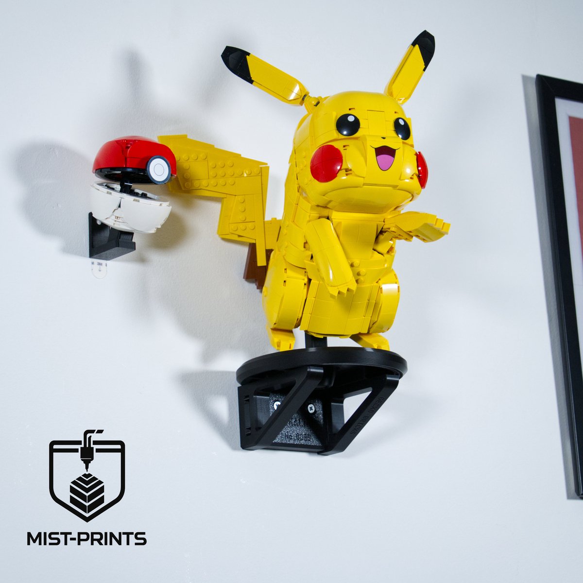 Mist-Prints - Wandbeugel voor bouwset 72152 - Muurhouder voor displaymodel - Geschikt voor LEGO - Zwart - 3D-geprint