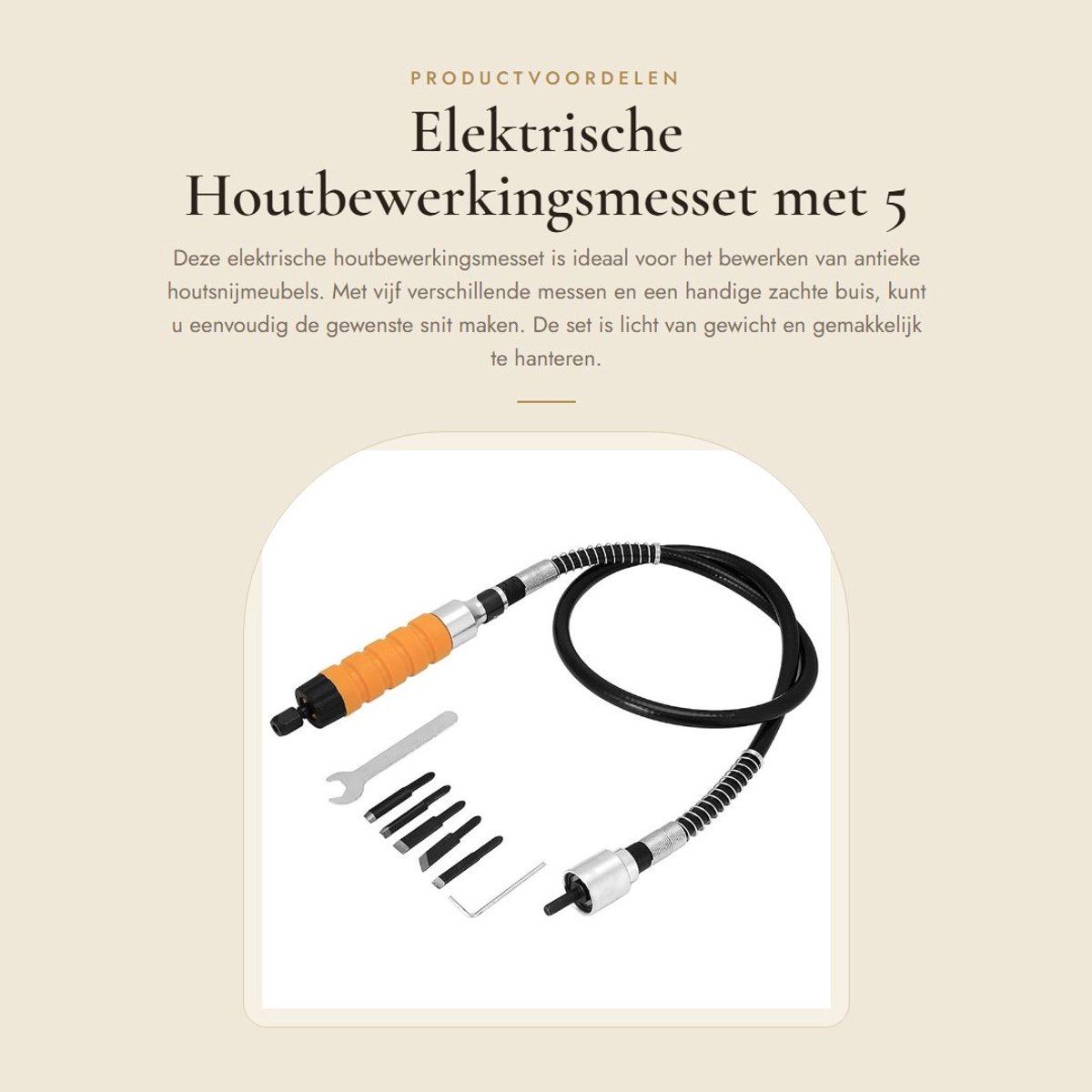 Dailygoods - Elektrische Houtbewerkingsmesset met 5 Messen en Accessoires