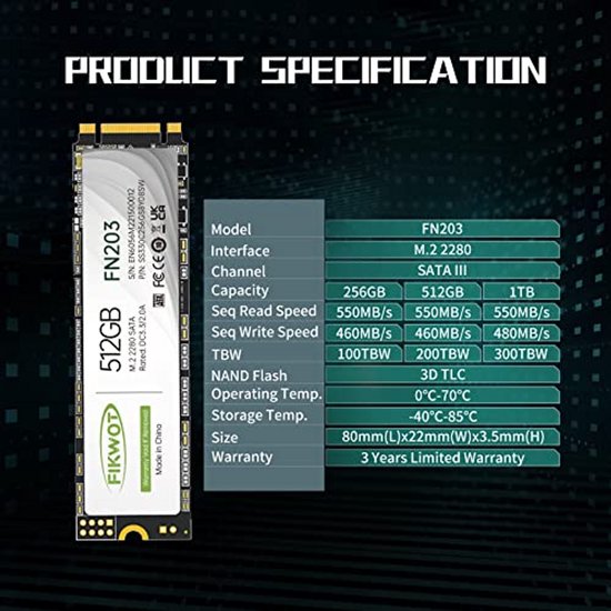 Interne SSD - Opslag Schijf - Sneller opstarten - SATA III Interface - 512 GB - Zwart — afbeelding 3