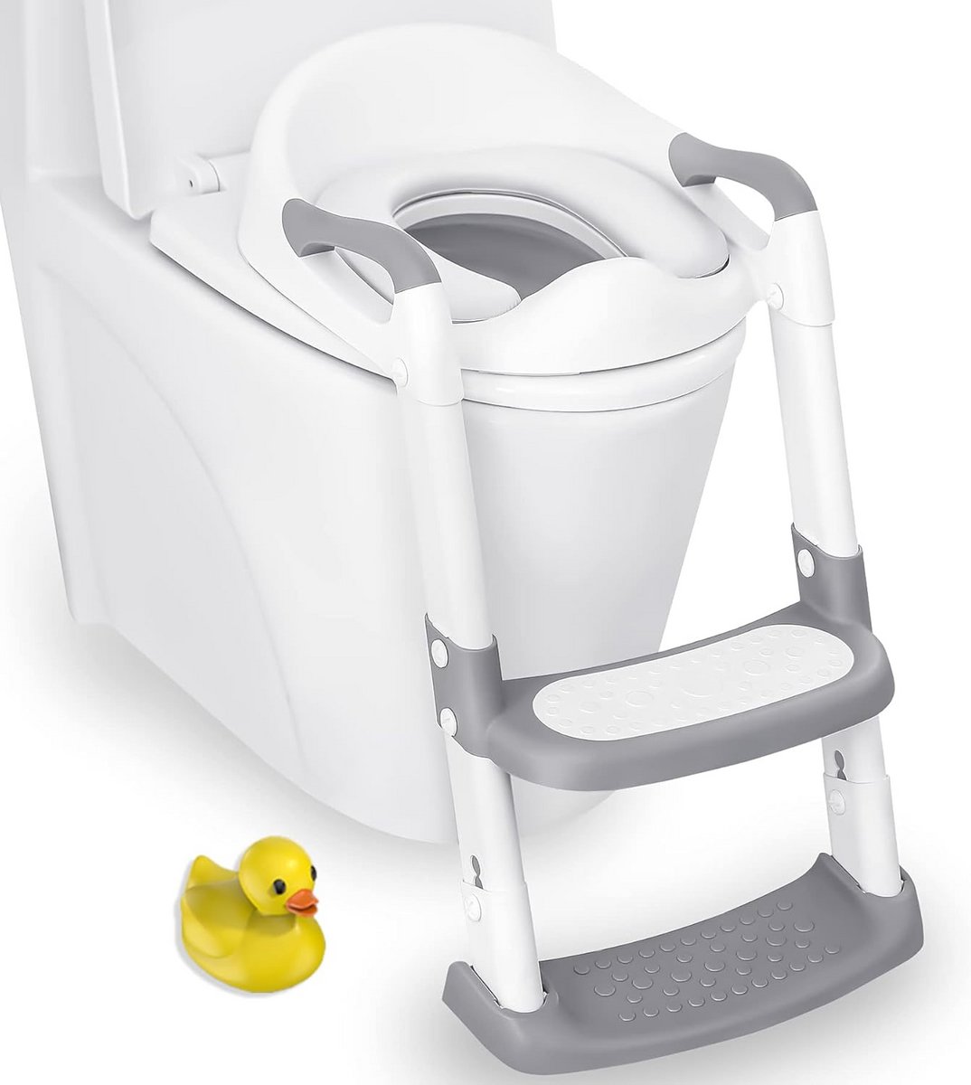 Potty Training Seat - Kinder Toiletbril - Zindelijkheidstraining Kind - 2-in-1 Ontwerp - 35 x 12 cm - Grijs