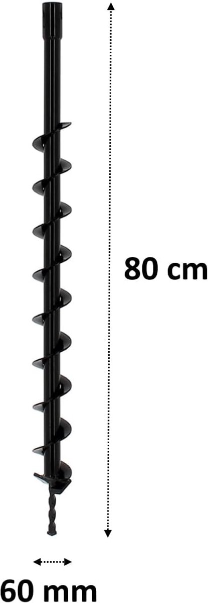 Grondboor - Aardeboor - Gaten Boren - Met SDS Plus Adapter - 60 mm Diameter - Zilverkleurig — afbeelding 3