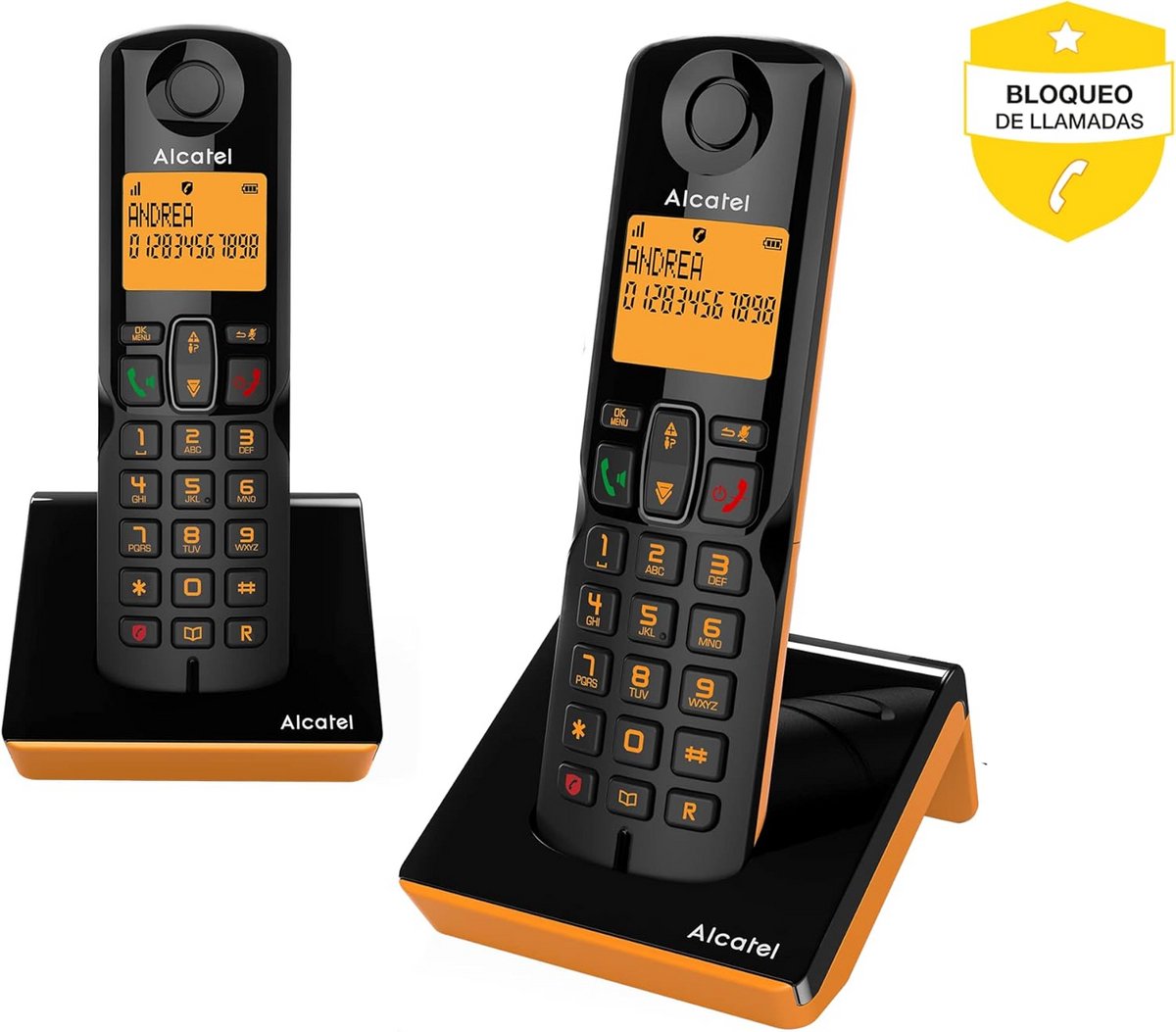 Duo Draadloze Telefoon - Huis Telefoon - Thuis Bellen - Blokkeert Ongewenste Gesprekken - 50 Contacten - Zwart