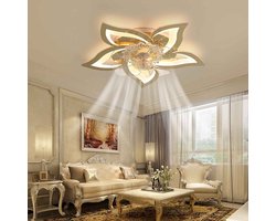 5 Lotus Ventilator - Bedienbaar Met Afstandsbediening & APP - Goud - Plafondventilator - Plafonniere - 6 Standen - Moderne Lamp - ⌀ 69cm