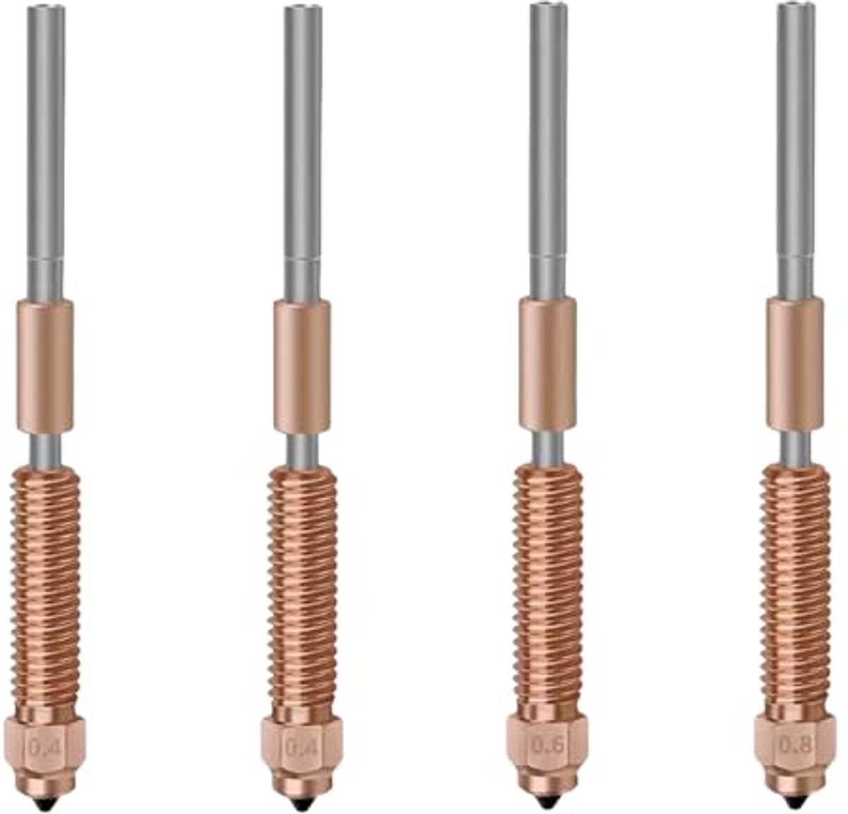 Mondstuk Kit - 3D Printer Onderdelen - Hoge Printsnelheid - Snel Verwisselbaar - 4 Stuks - Metaal