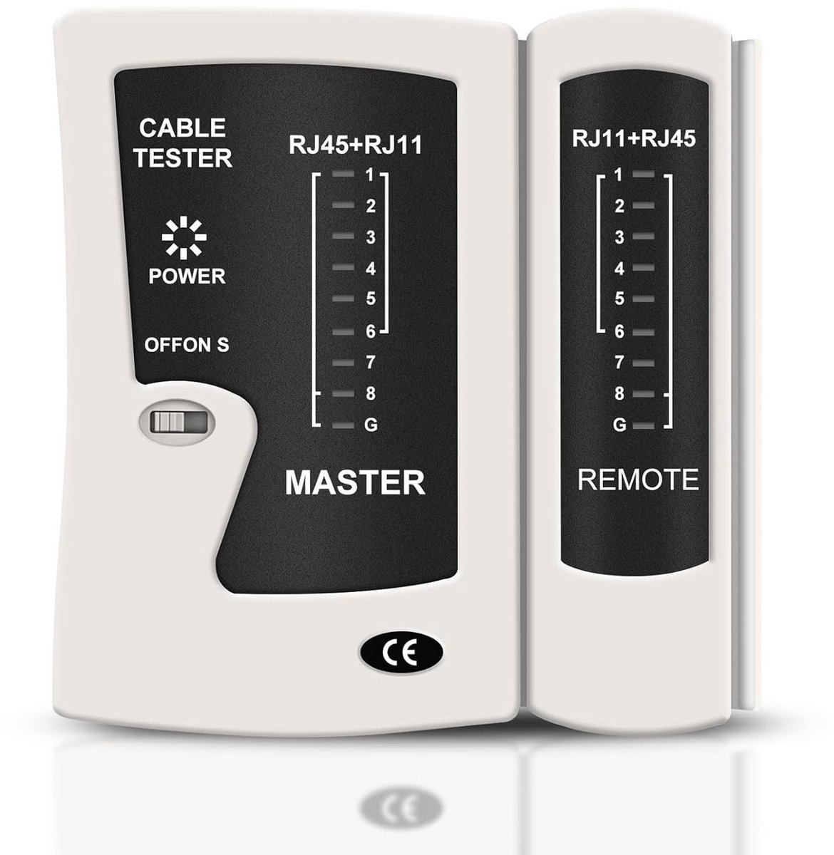 Kabeltester - Netwerktester - Netwerk Controleren - Meerdere Connectoren - Compact Formaat - Grijs