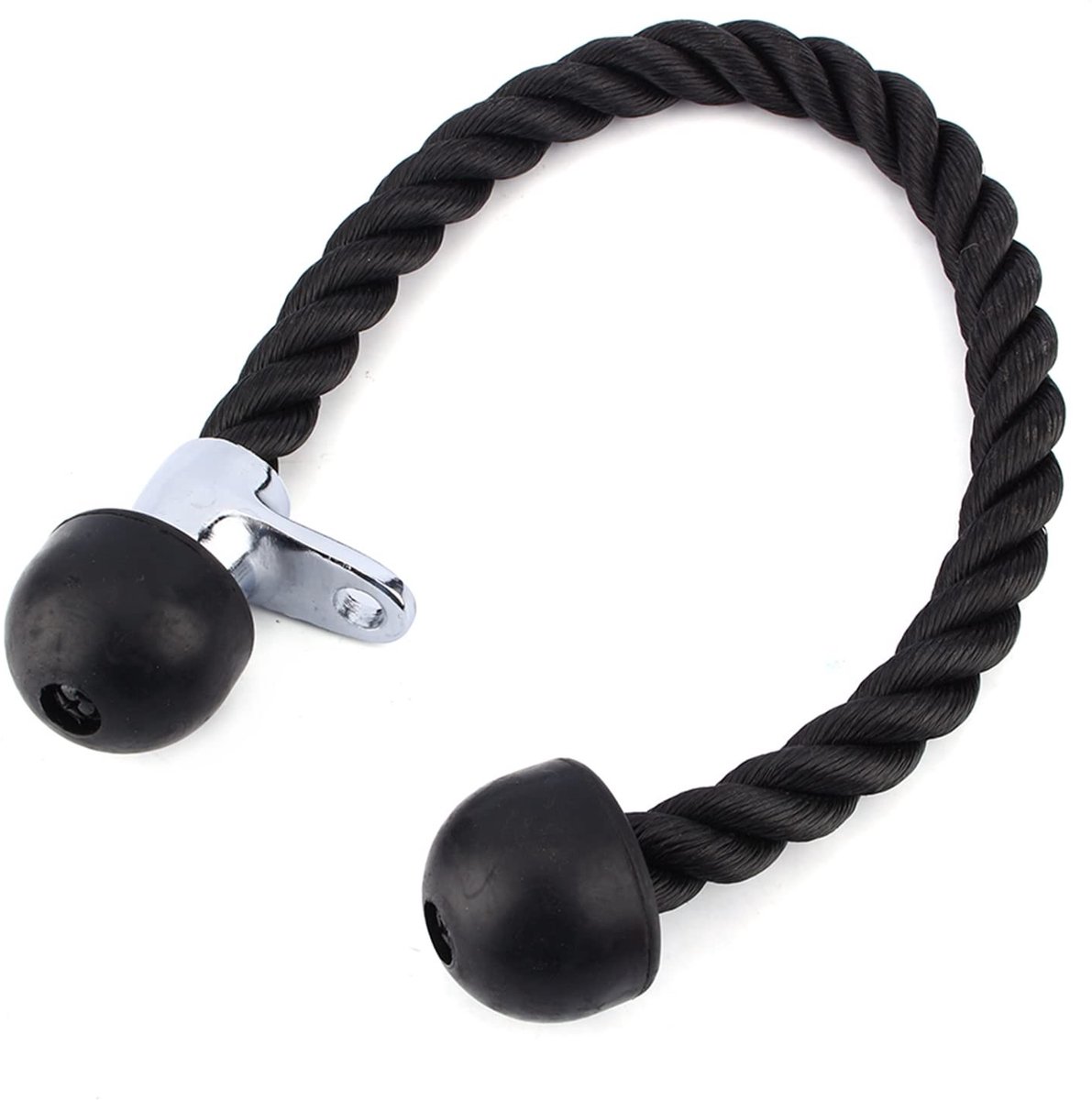 Dailygoods- Triceps-trektouw Zwaar gevlochten nylon - Triceps-trainingstouw - Draaibaar oog - Comfortabele grip - Spieropbouw - Effectieve oefeningen - Fitness Touw