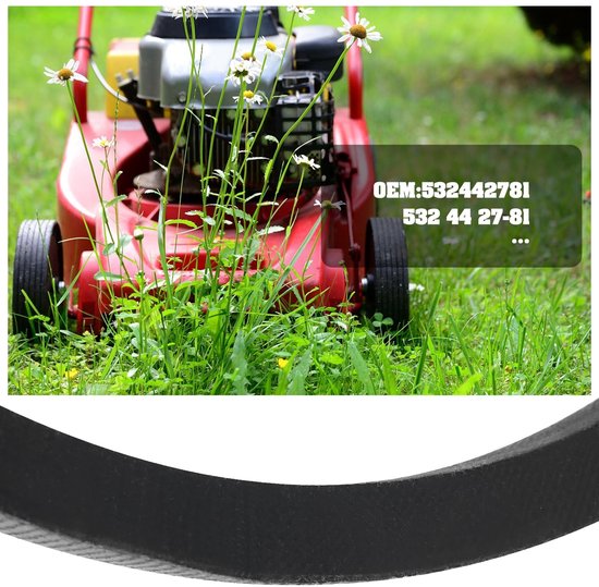 Dailygoods- Aandrijfriem V-vorm - Grasmaaier Riem - Compatibel met Husqvarna - OEM 532442781 - Dikte 8 mm - Breedte 1/2 inch van Dailygoods — afbeelding 4