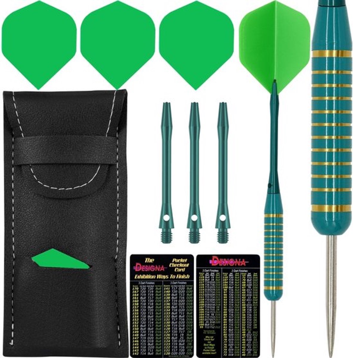 Designa Serpent Darts - Steel Tip Coloured Brass - Green Weight: 21g