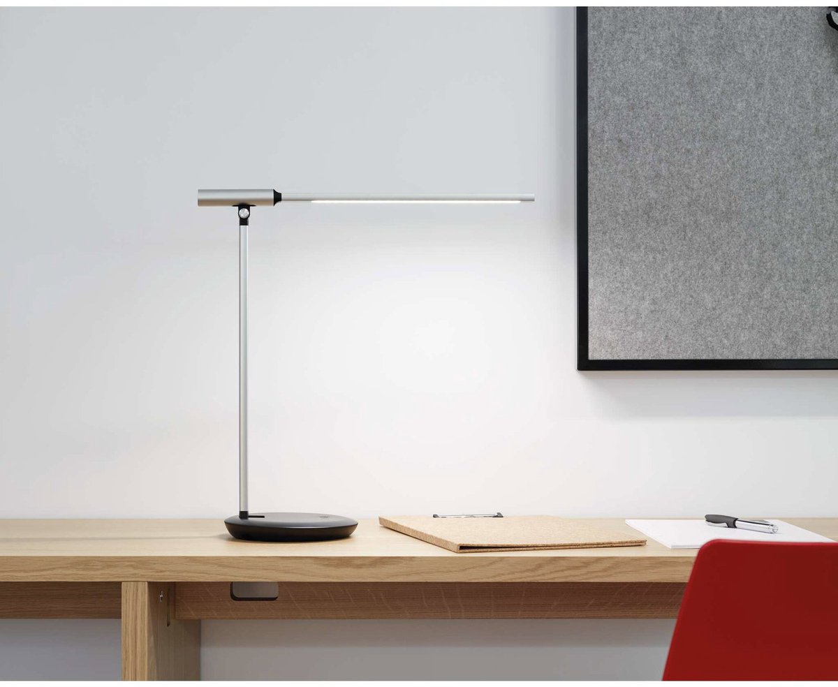 MAULrubia Bureaulamp - LED - Zilver - Dimbaar - USB Poort - 3 Lichtstanden - Tafellamp thumbnail 4