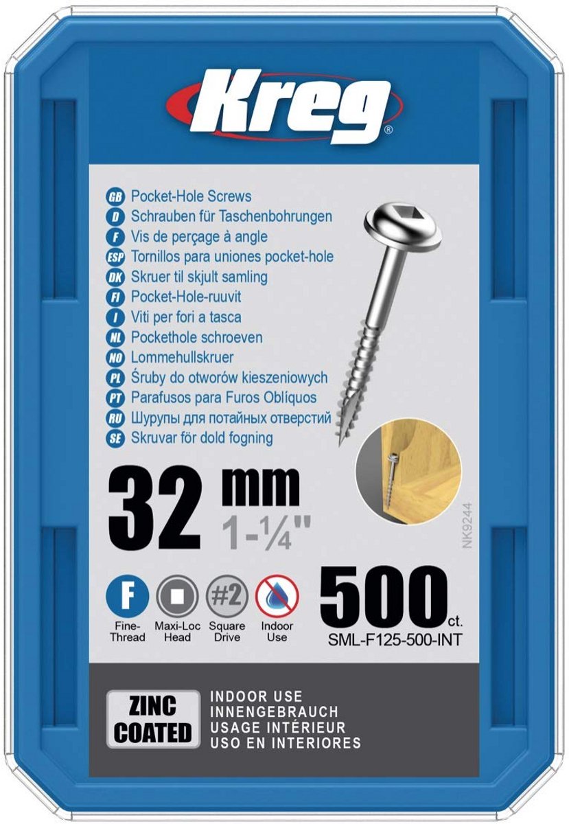 Schroeven - Fine thread - Meubelbouw - Maxi-Loc Head - 32 mm 500 stuks - Galvanized